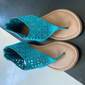 Mia Aqua Blue Sandals for Girls (size 3)